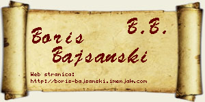Boris Bajšanski vizit kartica